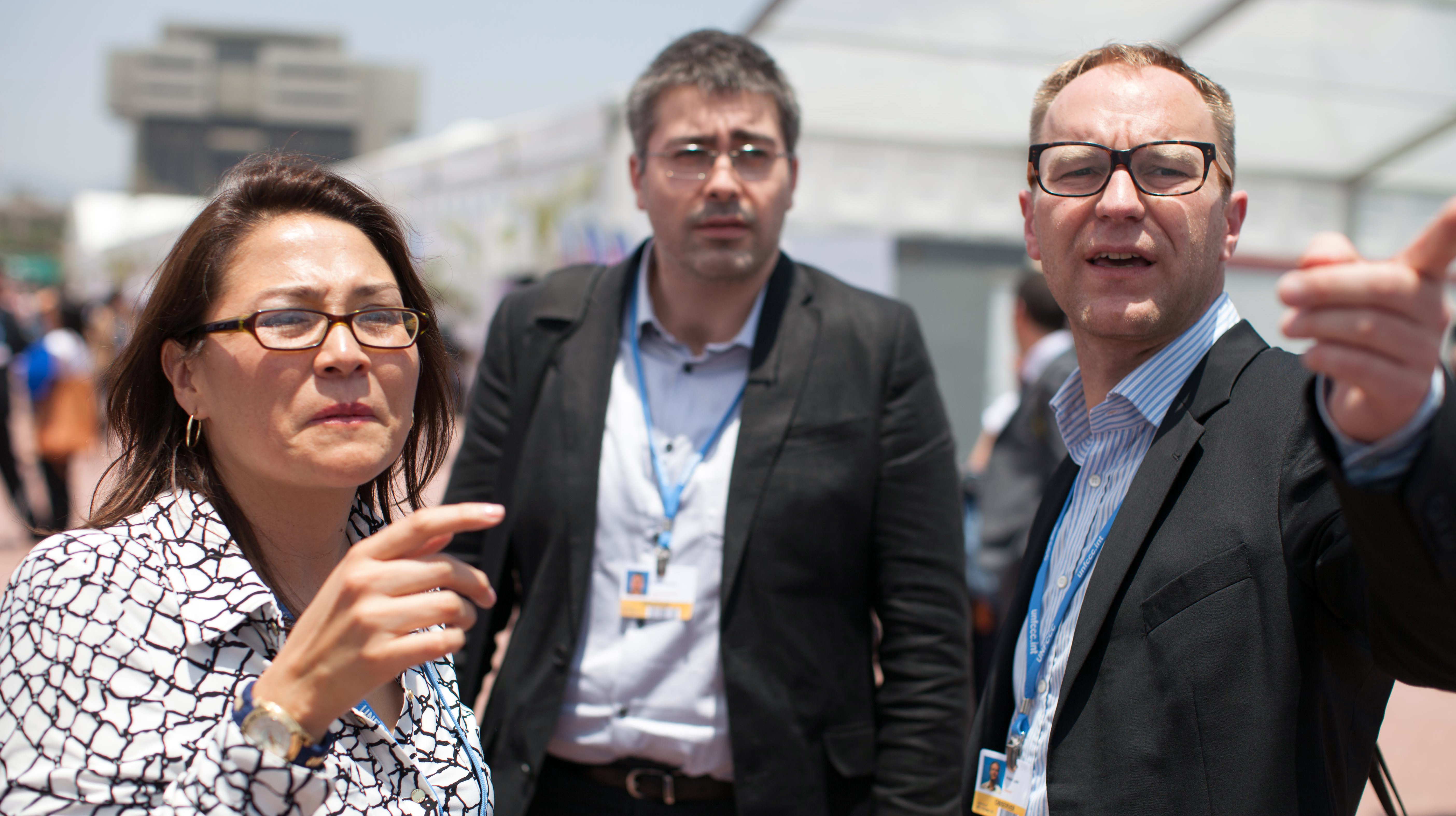 Petter Lydén (right) at UN climate negotiations in Lima, Peru, December 2014. Photo: Sean Hawkey/LWF